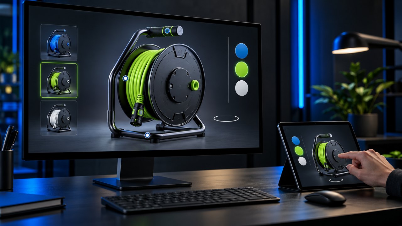 Visual ilustrativo de un configurador de producto 3D